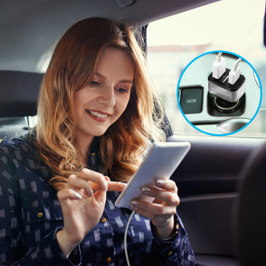 1Pc 3Port USB Car Charger 30W 5.5A For IOS Phone 16 15 14 And More