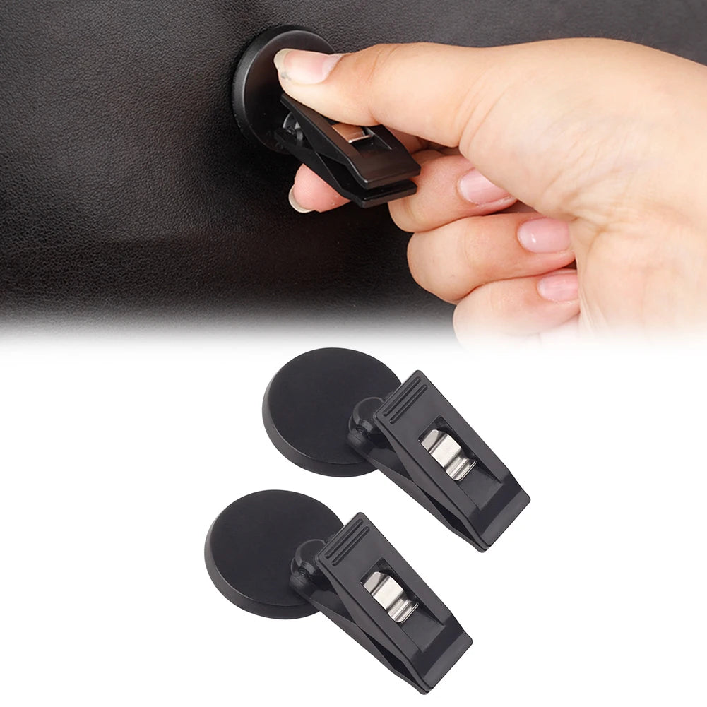 2pcs ABS Car Hook Clips Parking Access Paste Ticket Interior