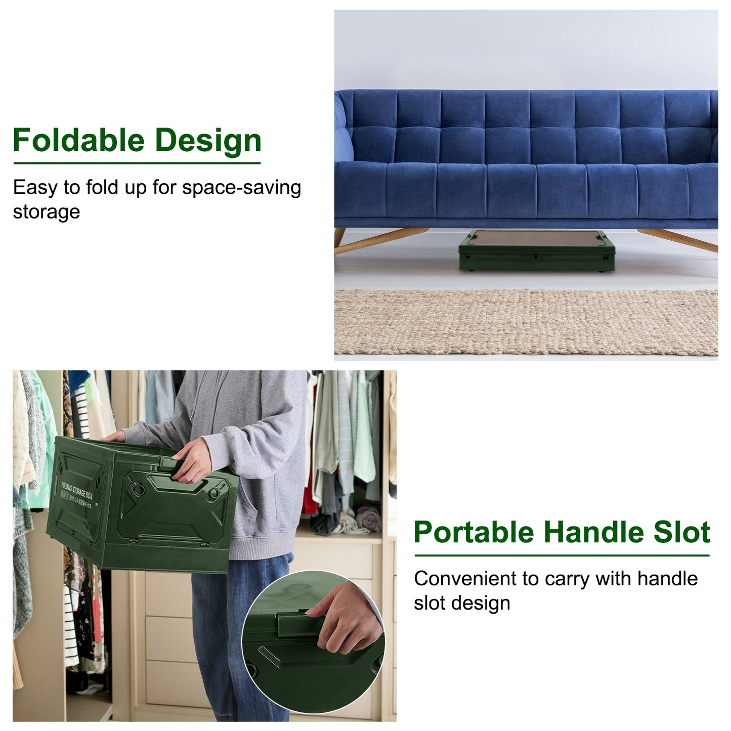 1Pc Folding Storage Bin Camping Collapsible Organizer Box Stackable Grocery Container Shelf Baskets With Cutting Board Top Lid 4 Side Lockable Doors Wheels For Camping Home Car RV