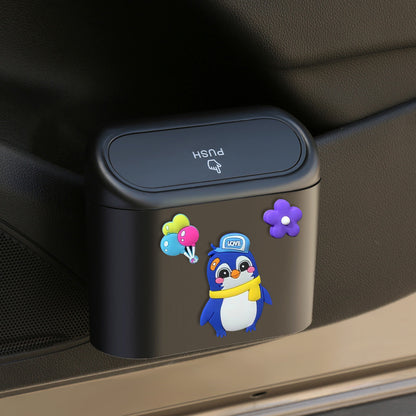 Car Trash Can Door Hanging Storage Bin Cartoon