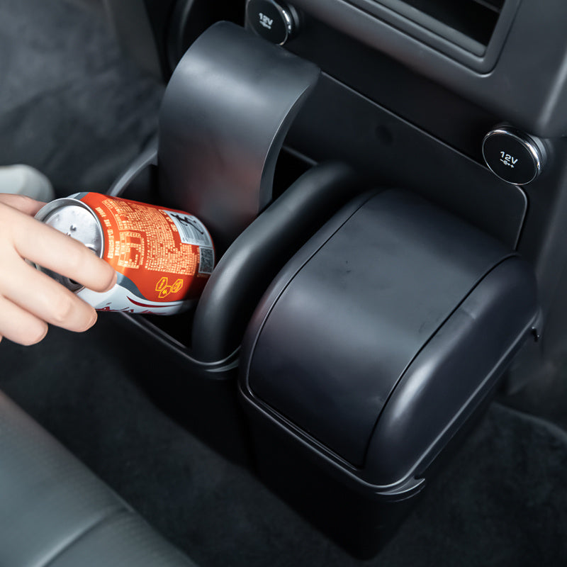 Black Mini Car Trash Can With Lid