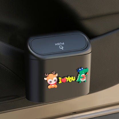 Car Trash Can Door Hanging Storage Bin Cartoon