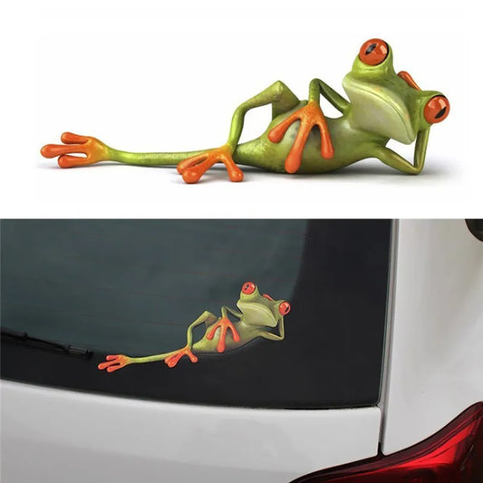 2 Types Funny Frog Car Stickers 3D