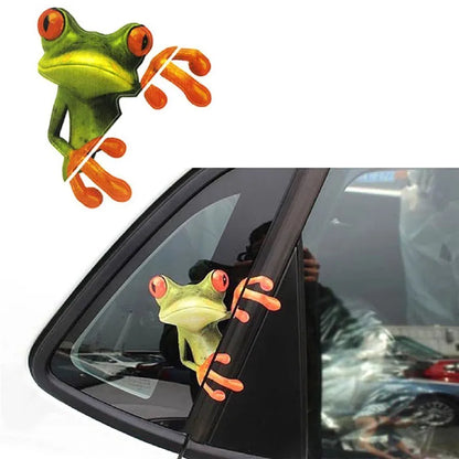 2 Types Funny Frog Car Stickers 3D
