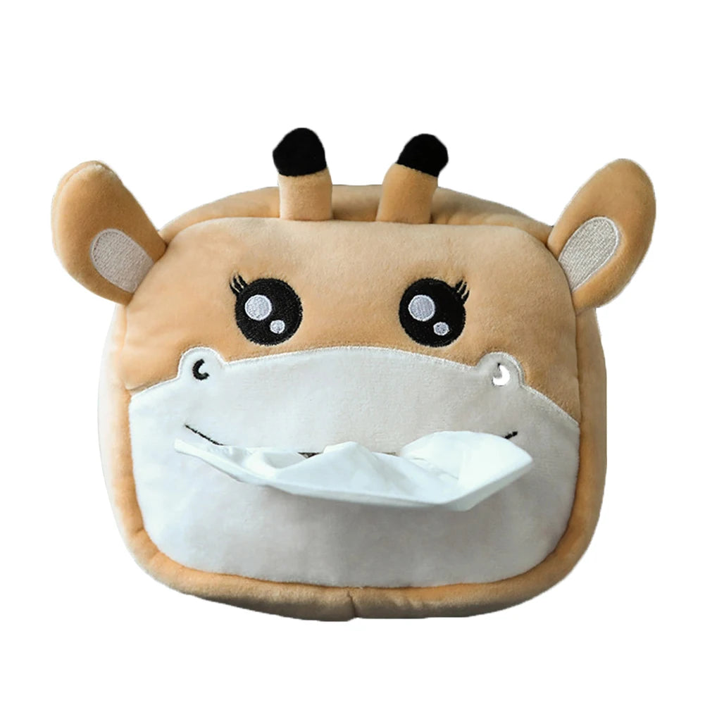 Car Tissue Box Plush Animals Cute Napkin Tissue Paper Holder