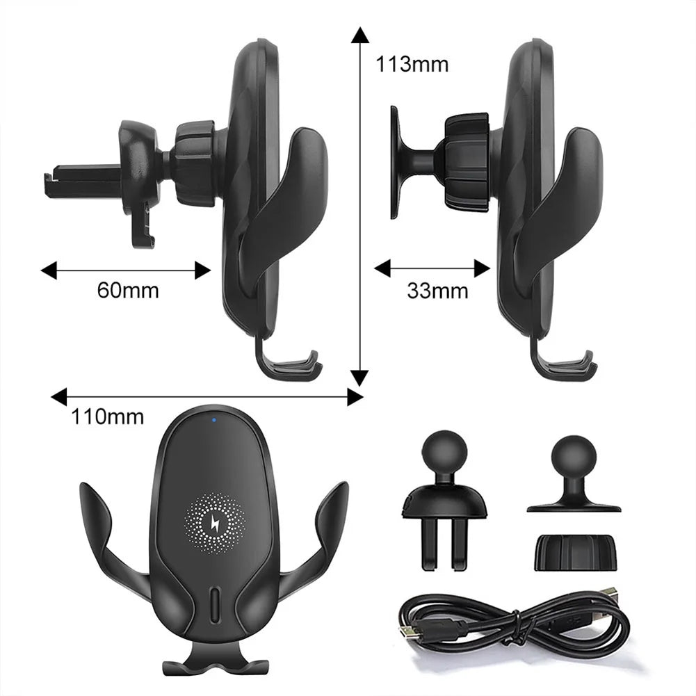 15W Car Fast Wireless Charger Mount Stand Gravity Clamping Fast Charging Holder