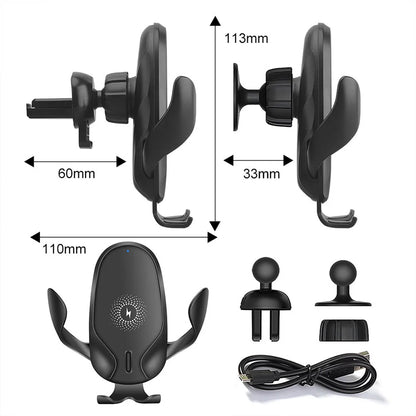 15W Car Fast Wireless Charger Mount Stand Gravity Clamping Fast Charging Holder