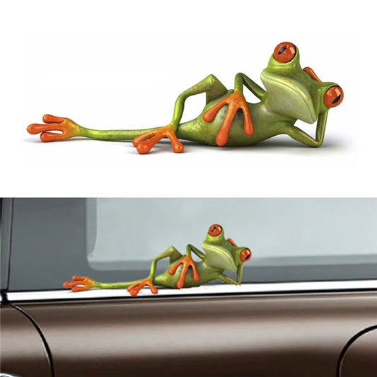 2 Types Funny Frog Car Stickers 3D