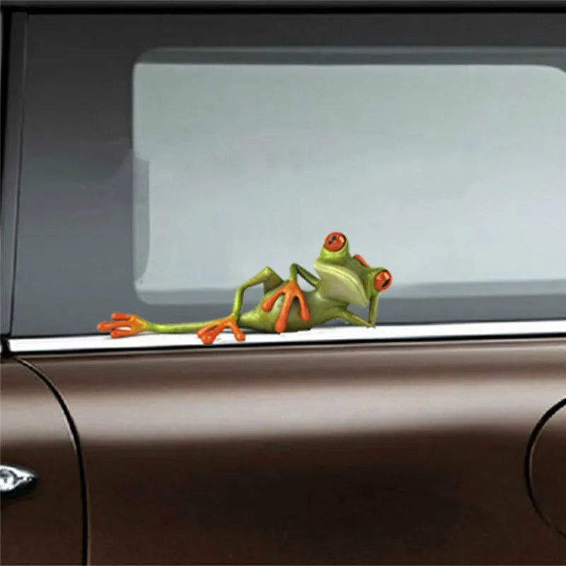 2 Types Funny Frog Car Stickers 3D