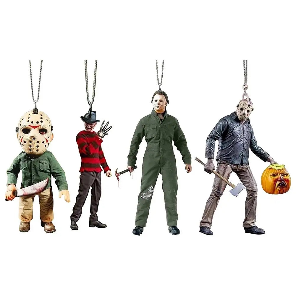 Printed Car Rearview Mirror Charms Interior Decoration Halloween Doll