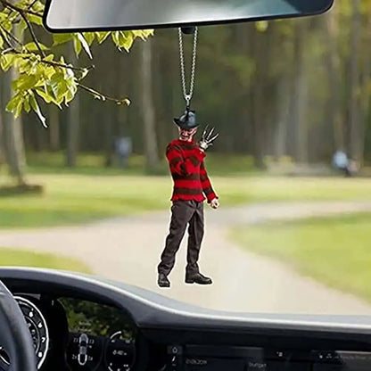 Printed Car Rearview Mirror Charms Interior Decoration Halloween Doll