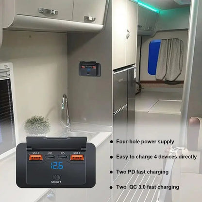 12V USB Outlet Smart Automotive USB Port 76W
