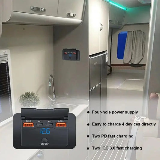 12V USB Outlet Smart Automotive USB Port 76W