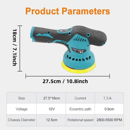 EAFC Polishing Machine For Car 12V Cordless Polisher 8 Gears 380W