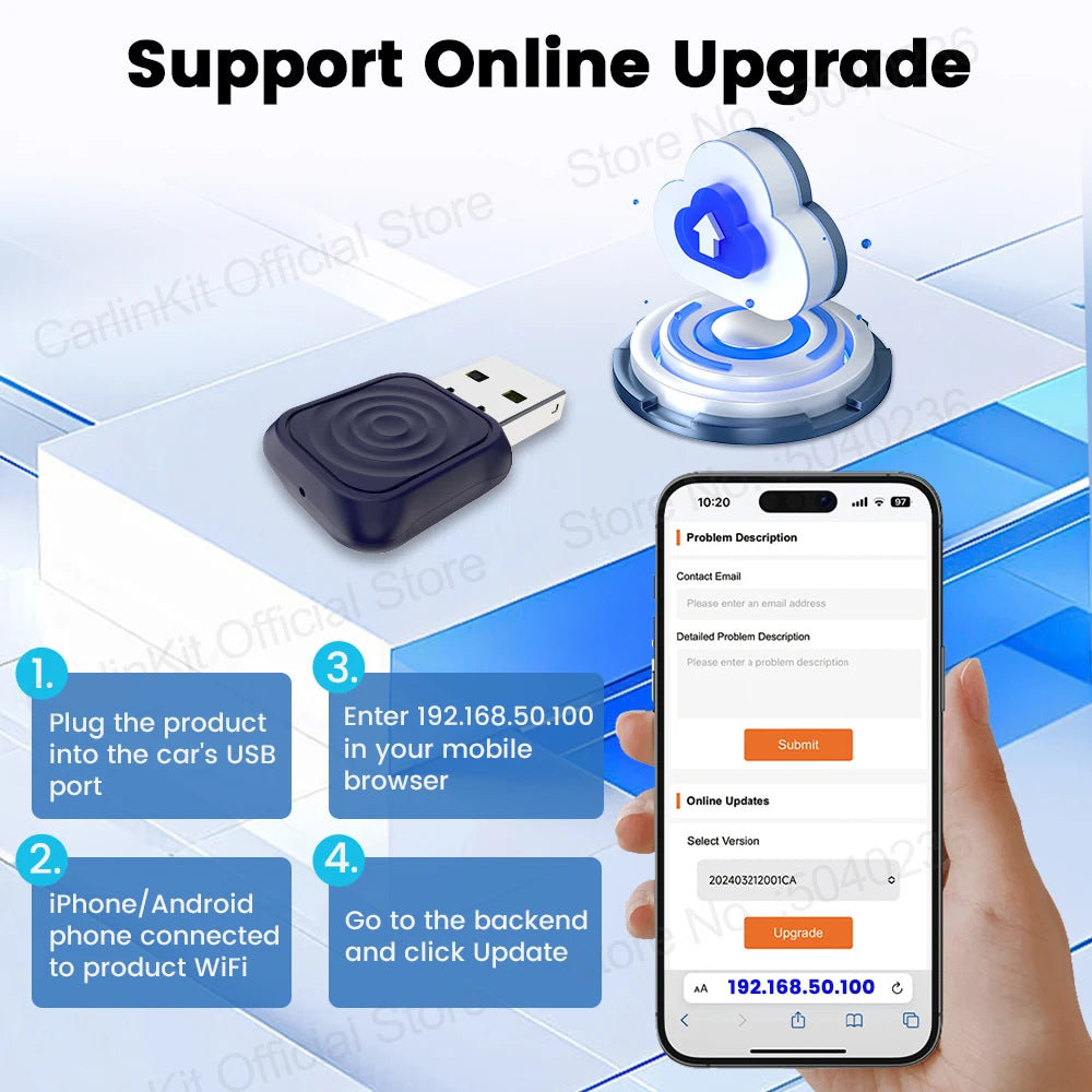 2025 CarlinKit Mini Ultra/Mini 5 Pro Wired To Wireless Adapter