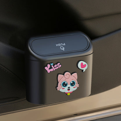 Car Trash Can Door Hanging Storage Bin Cartoon
