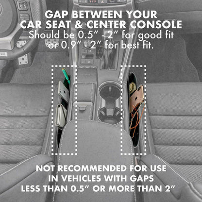 2pcs Car Seat Gap PU Leather Catch Catcher Box Caddy Slit Pocket Storage Organizer