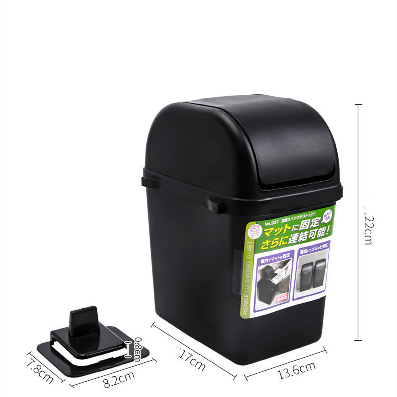 Black Mini Car Trash Can With Lid