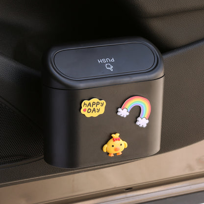 Car Trash Can Door Hanging Storage Bin Cartoon