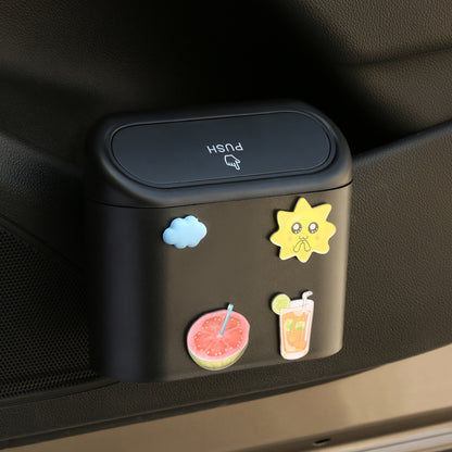 Car Trash Can Door Hanging Storage Bin Cartoon
