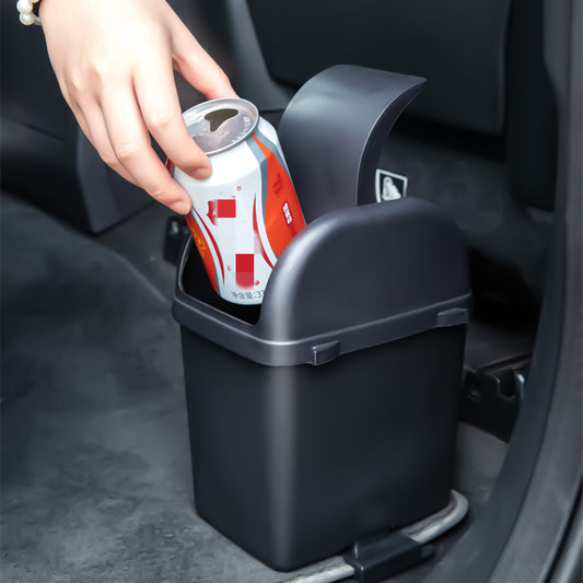 Black Mini Car Trash Can With Lid